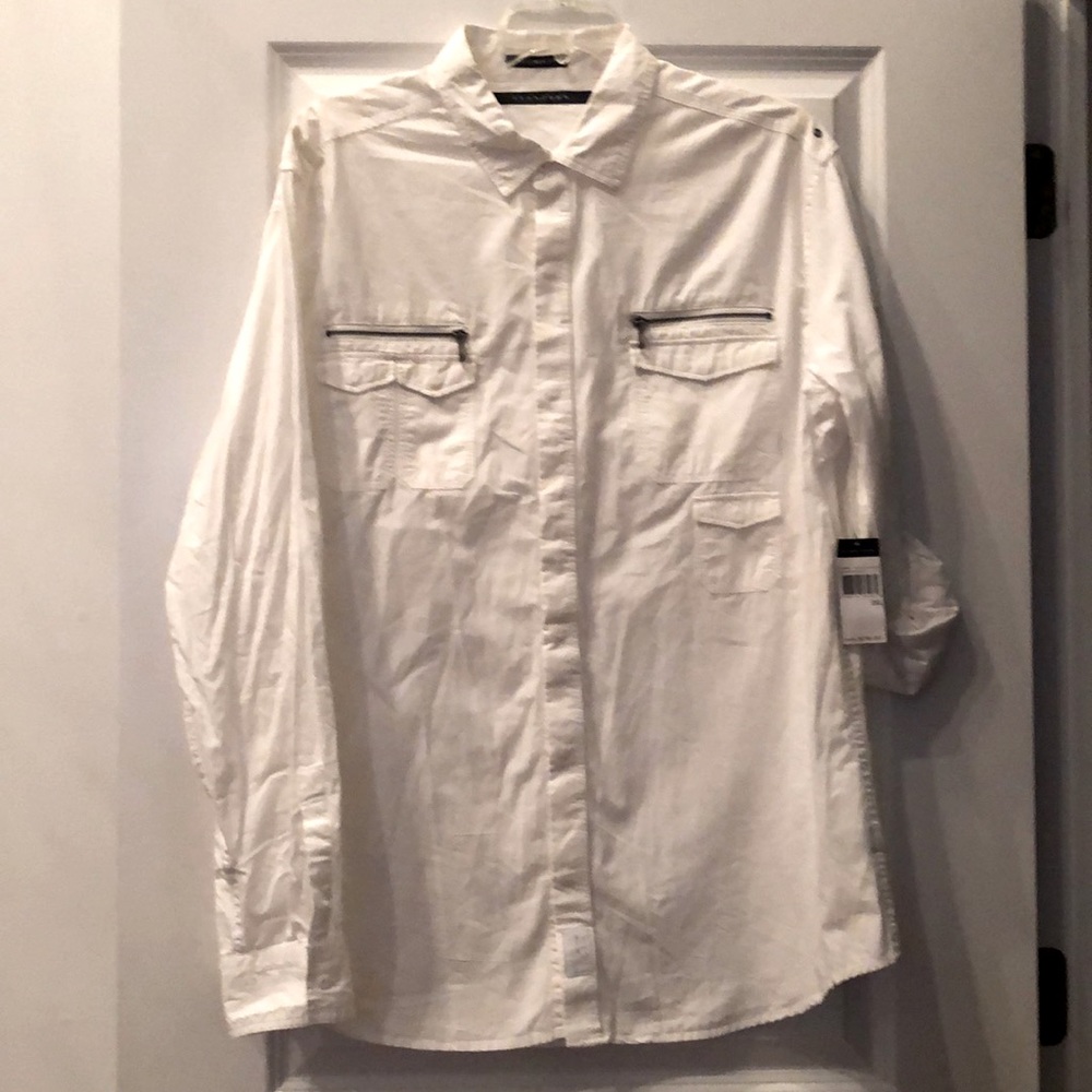 Men’s White Sean John Button down Shirt